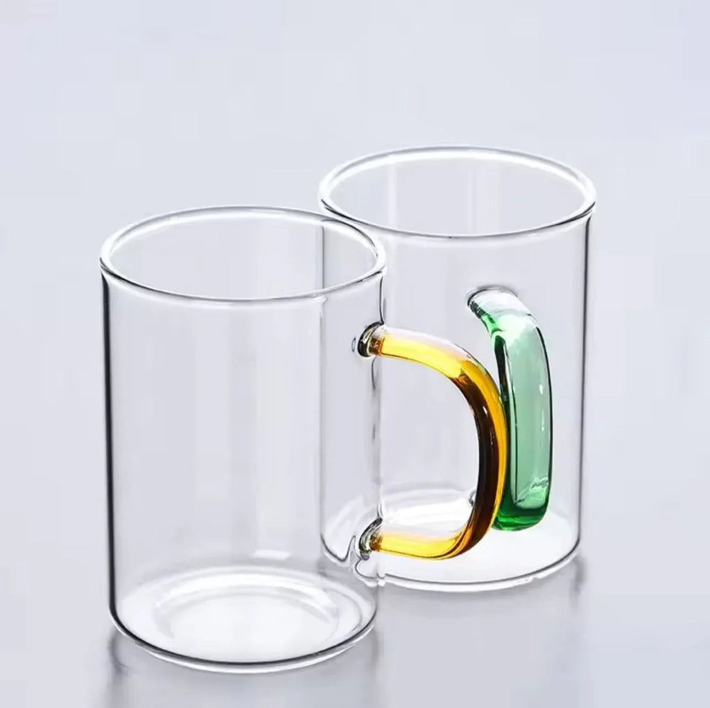 Set of 6 Heat Resistant Borosilicate Glass Cups – 330ml MultiColor