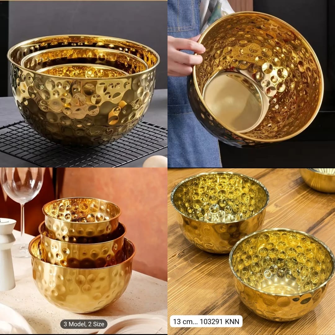 Stainless Steel Golden Serving Bowl – Premium Finish