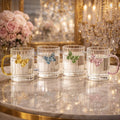 Luxury 3D Butterfly Striped Glass Mug - Creative Colored Handle Tea & Coffee Cup