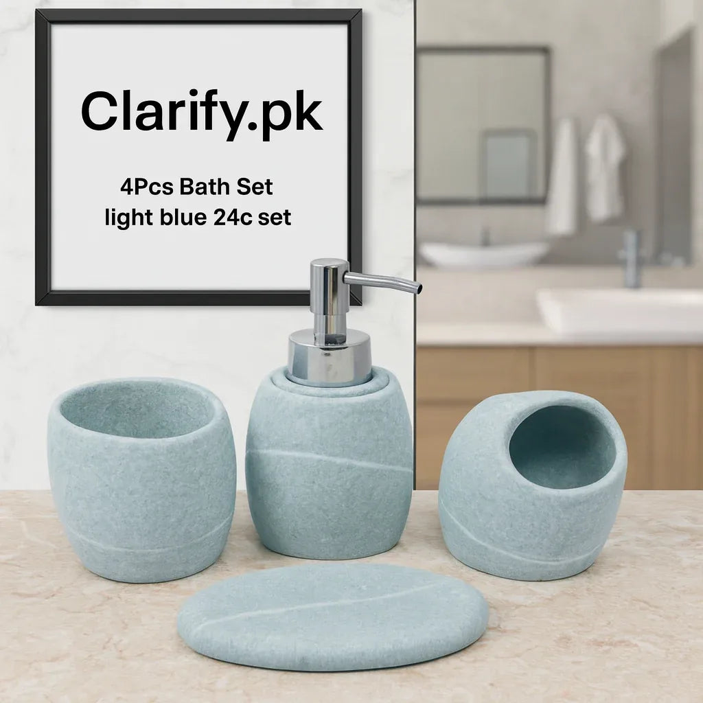 Luxury 4Pcs Textured Bath Set – Contemporary Bathroom Décor