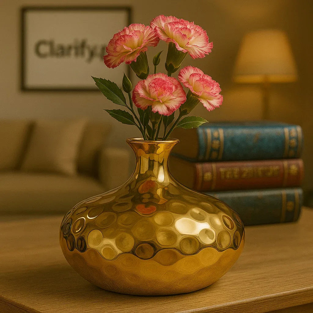 Luxury Golden Flower Vase – Elegant Home Décor