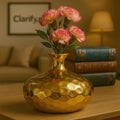 Luxury Golden Flower Vase – Elegant Home Décor