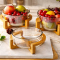 Elegant European Transparent Glass Fruit Basket