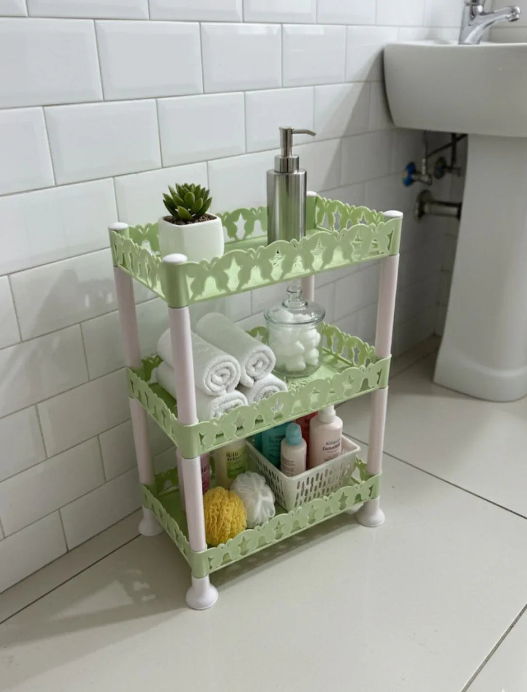 3 Layer Plastic Shelf – Multi-Purpose Storage Rack