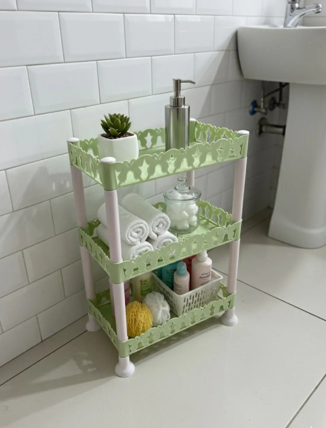 3 Layer Plastic Shelf – Multi-Purpose Storage Rack