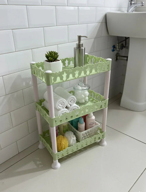 3 Layer Plastic Shelf – Multi-Purpose Storage Rack
