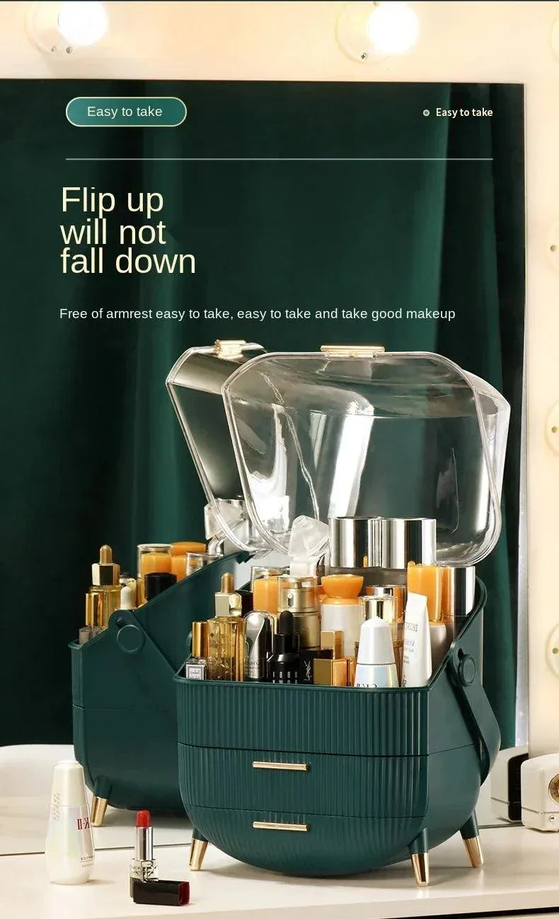 3-Layer Makeup Organizer for Efficient Desktop Storage and Display
