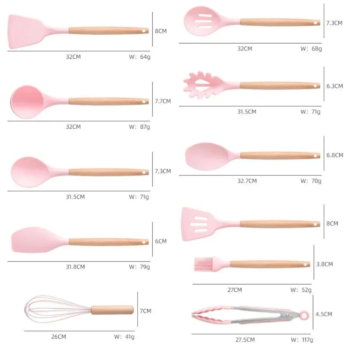 19Pcs Silicone Kitchen Utensils Set for Cooking and Baking