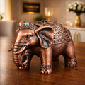 Antique Metal Majestic Elephant Ashtray - Windproof Luxury Desktop Ornament