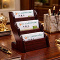 Wooden Card & Pen Holder – Desk Organizer