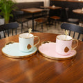Luxury Ceramic Coffee Cup Set - Premium Gold Trim Design (EACH)