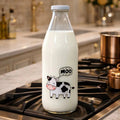 Glass Milk Bottle with Lid – 1 Liter