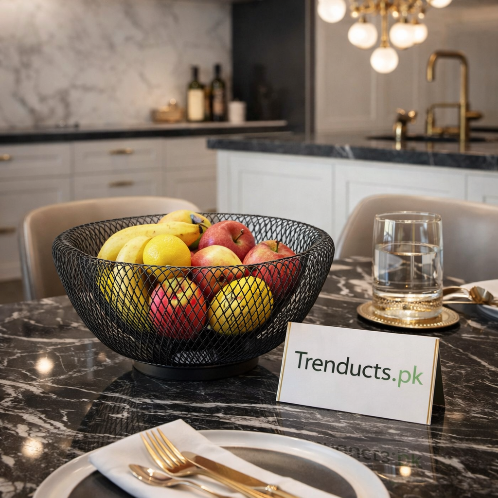 Circular Mesh Vegetable Basket – Minimalist Countertop Storage