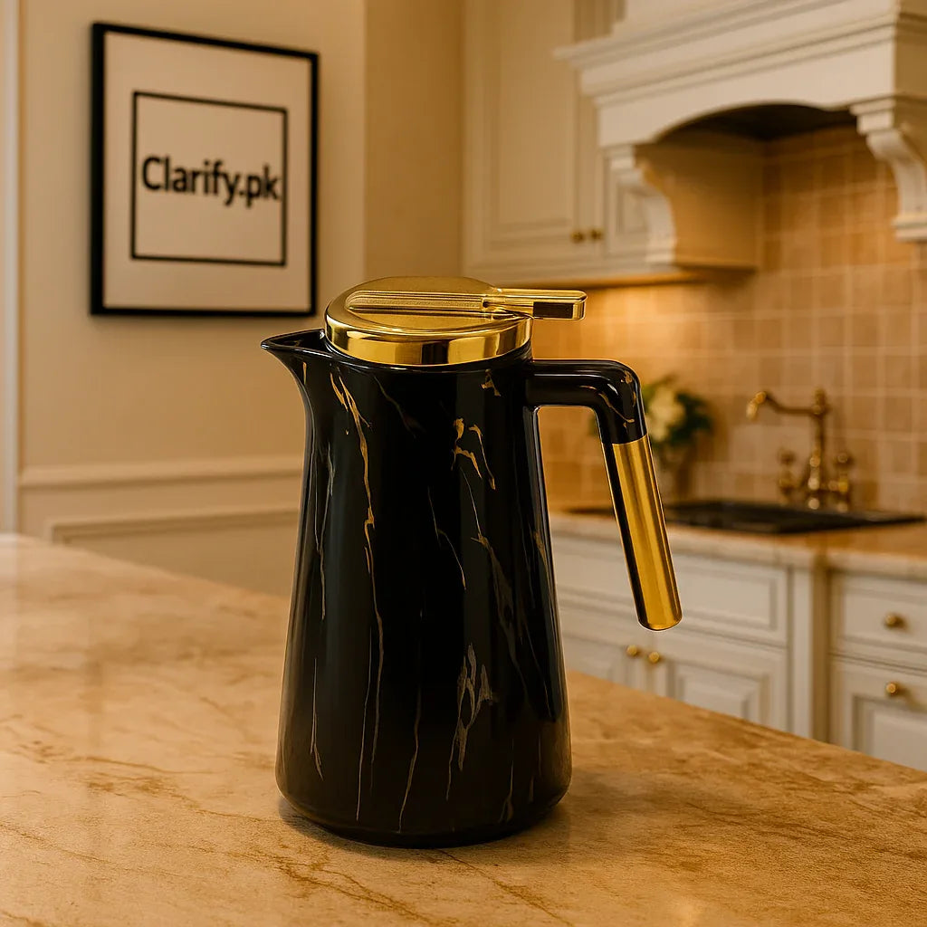 Black & Gold Thermal Flask – 1L Premium Insulated Jug
