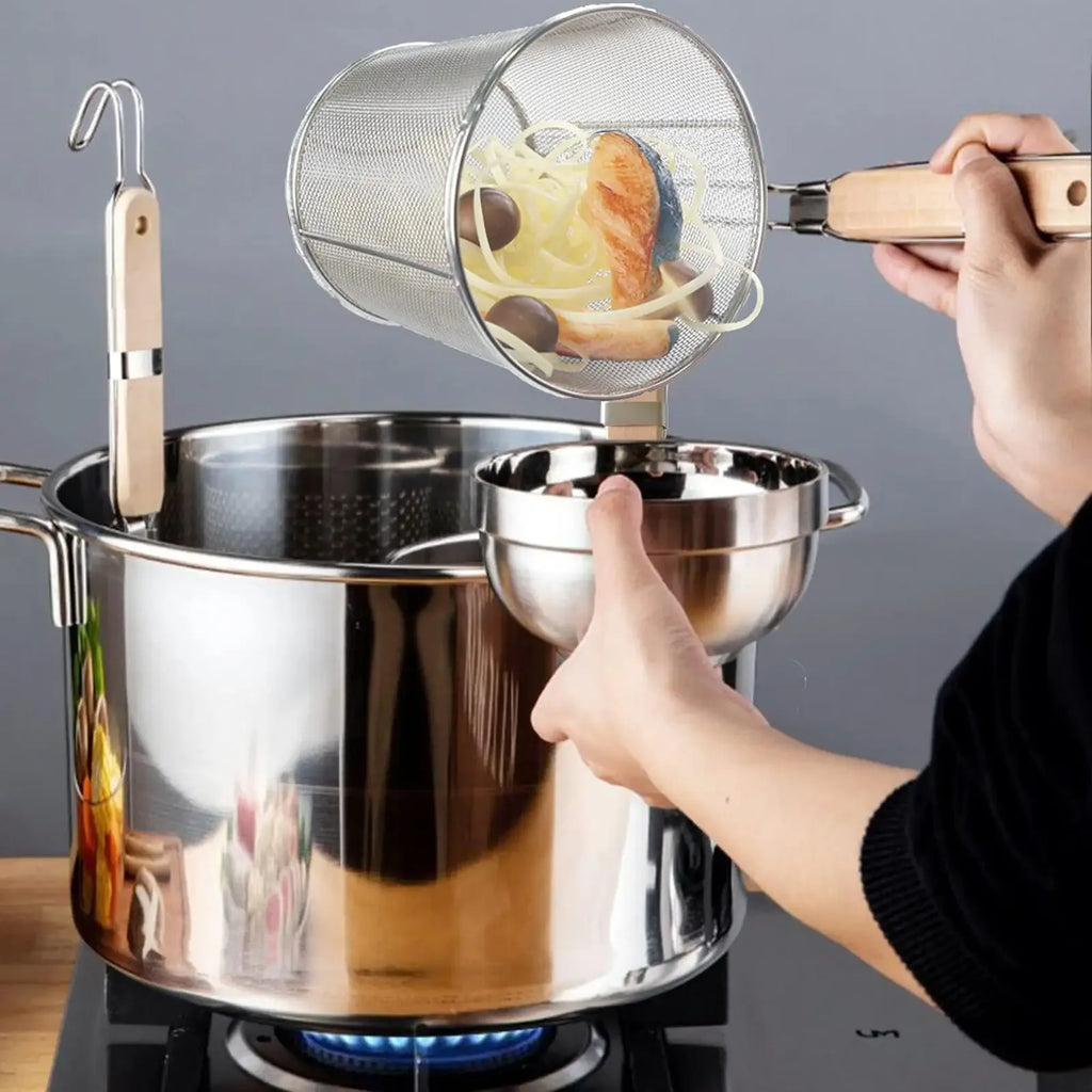 Stainless Steel Pasta & Noodle Strainer Frying Basket