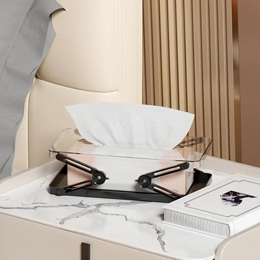 Extendable Automatic Lift Tissue Box - Height Adjustable Paper Towel Dispenser