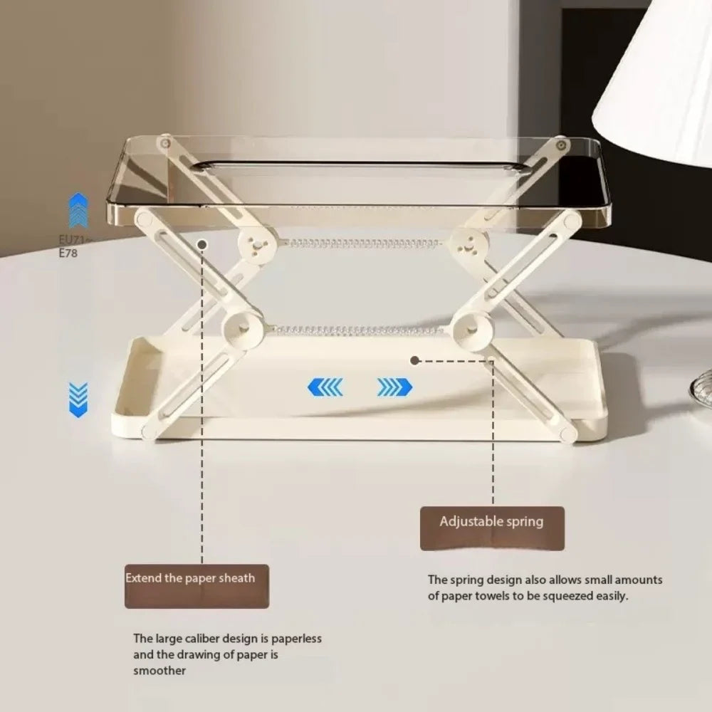 Extendable Automatic Lift Tissue Box - Height Adjustable Paper Towel Dispenser