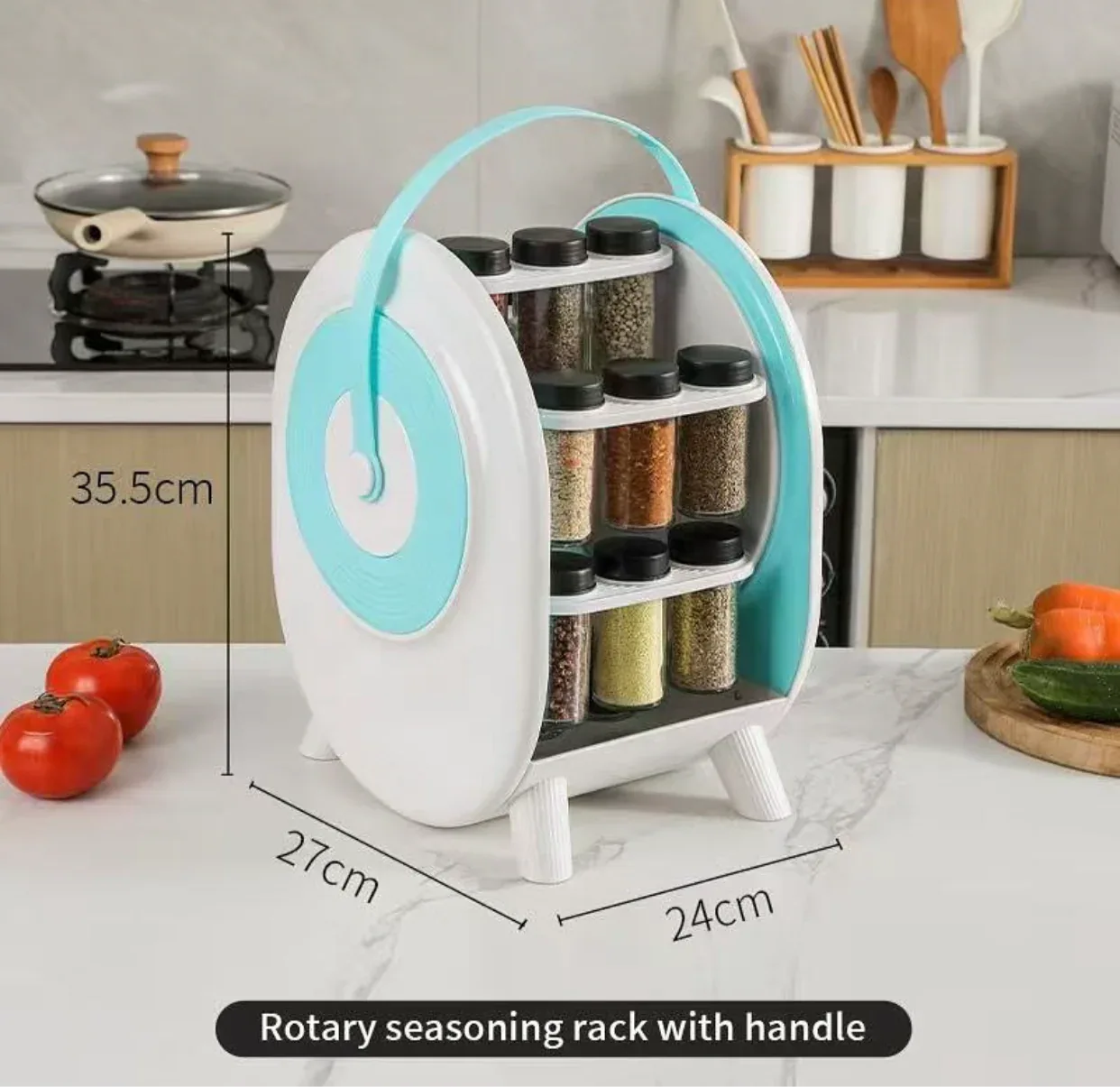 18-in-1 Rotating Spice Rack – Ferris Wheel Jar Organizer