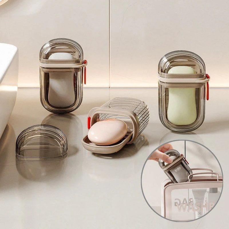 Portable Soap Dish with Drainage - Travel-Friendly Design