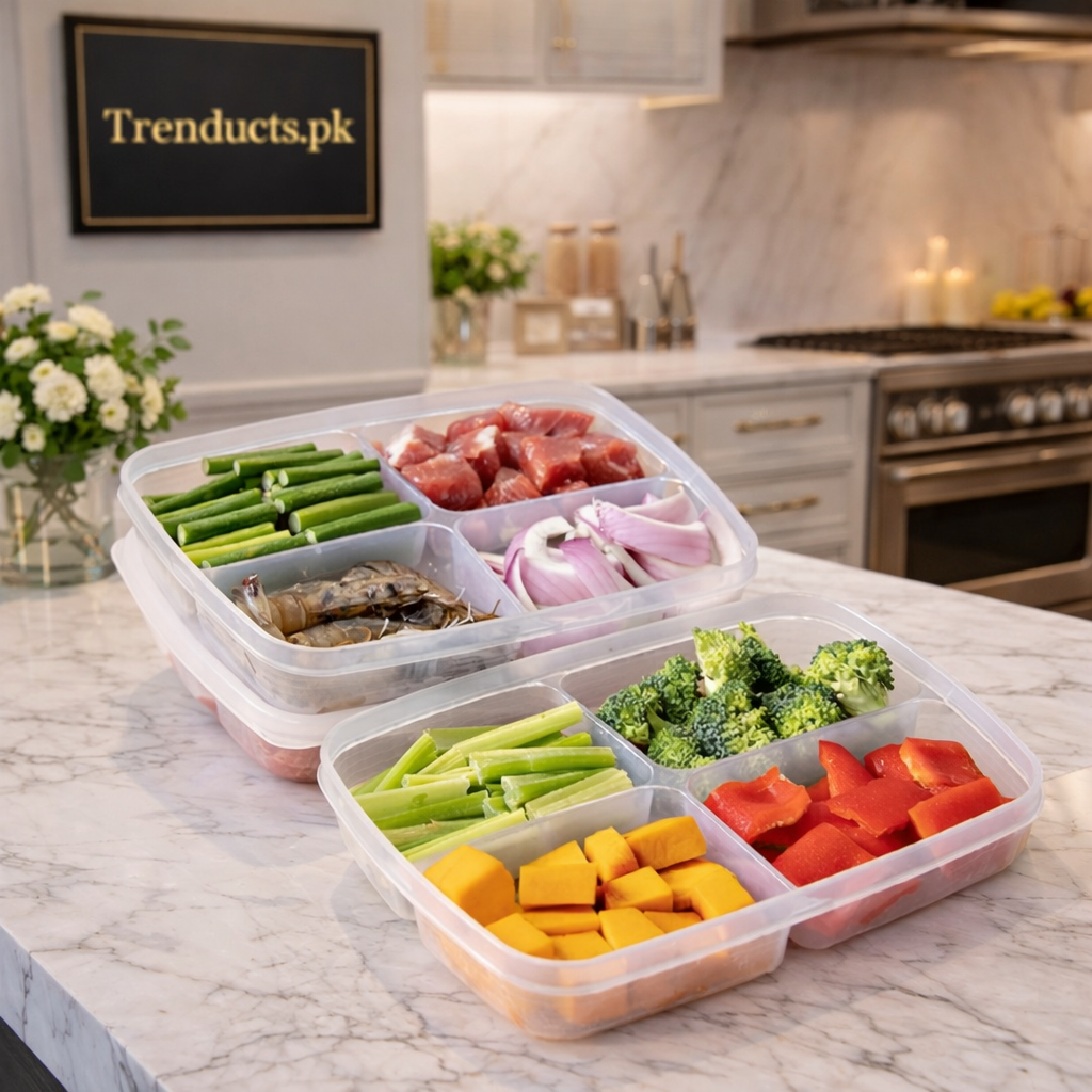 Fresh Prep – 4-Compartment Airtight Food Storage Box