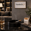 Premium Coated Steel Desktop Ashtray – Windproof & Shockproof
