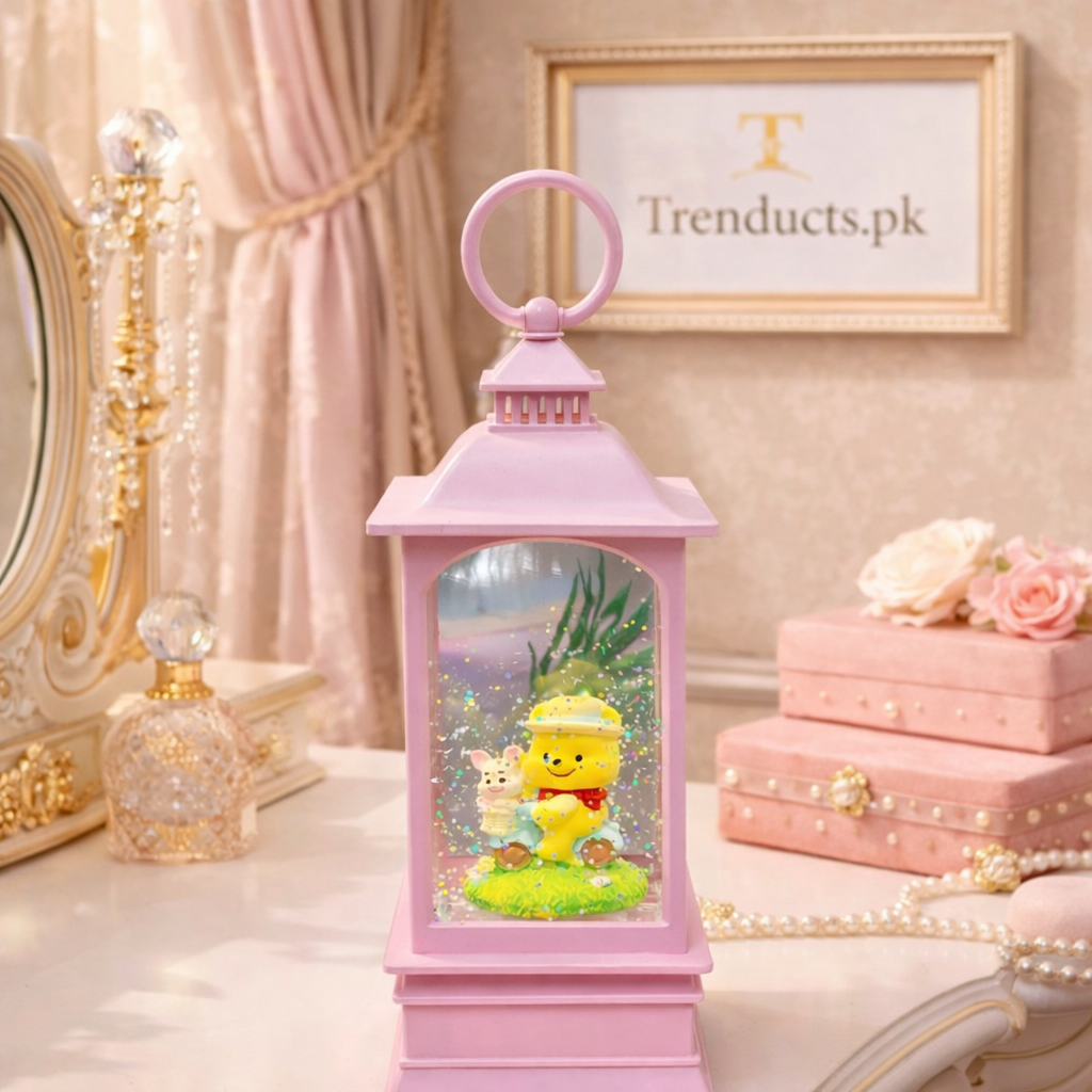 Whimsical LED Bear Lantern Snow Globe Decoration