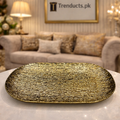 Luxury Gold Fiber Textured Platter - Extra Large (17" x 12")