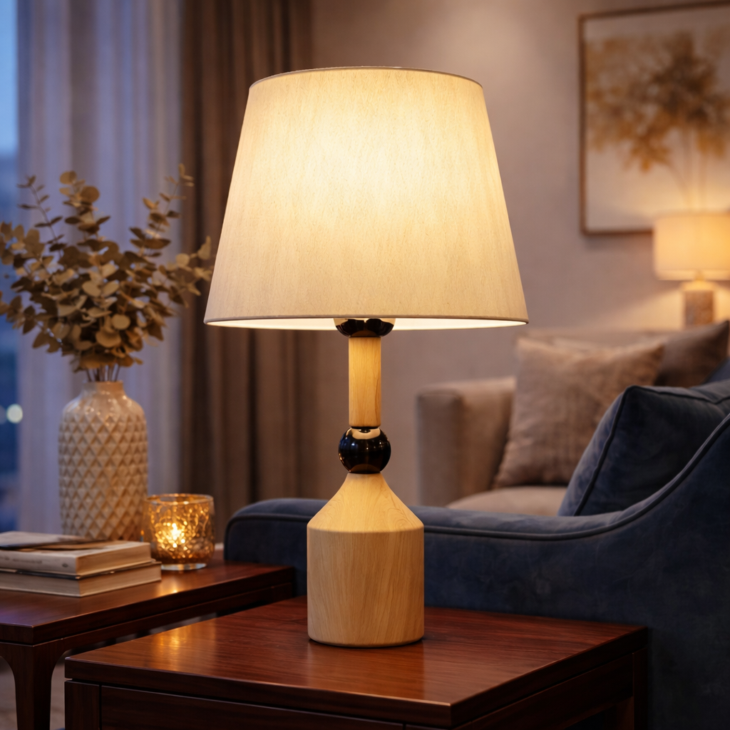 Modern Scandi-Chic Electric Side Table Lamp (15")