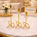 Modern Infinity Loop Metal Candle Stand – 3 Piece Luxury Set