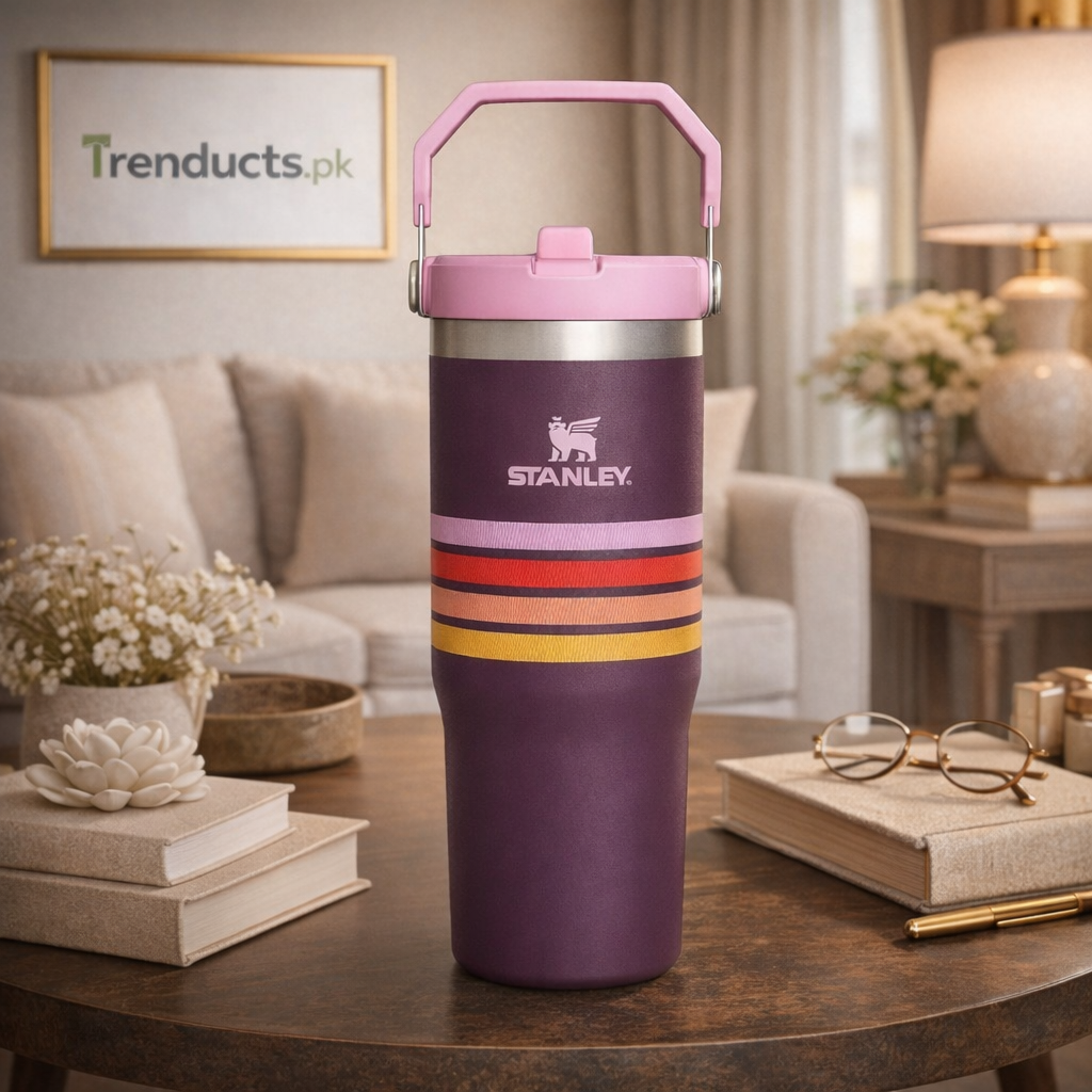 Stanley IceFlow Flip Straw Tumbler – 30oz Plum Stripe