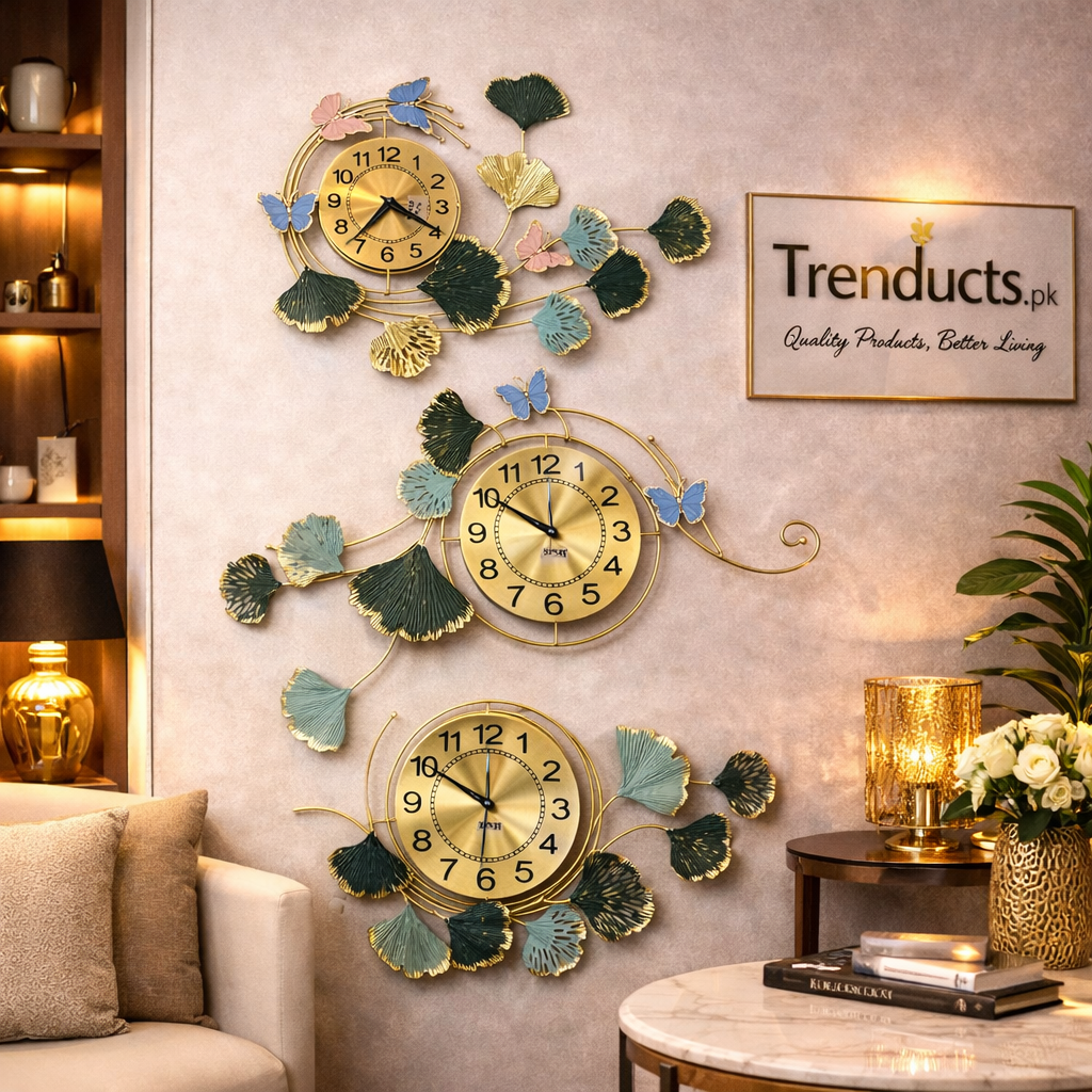 Luxury Metal Wall Clock Motive – Silent 3D Decorative Timepiece