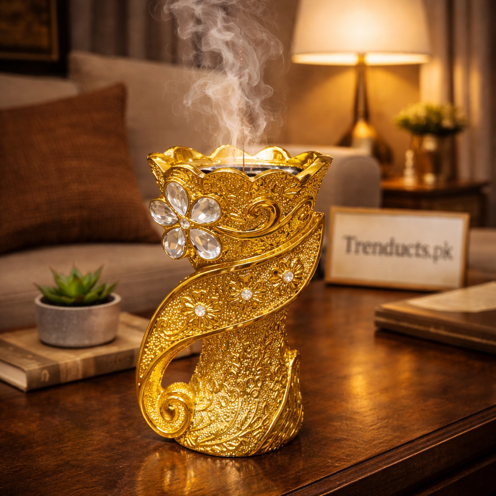 Premium 2-in-1 Fragrance Burner – Electric & Charcoal Incense Burner (Mabkhara)