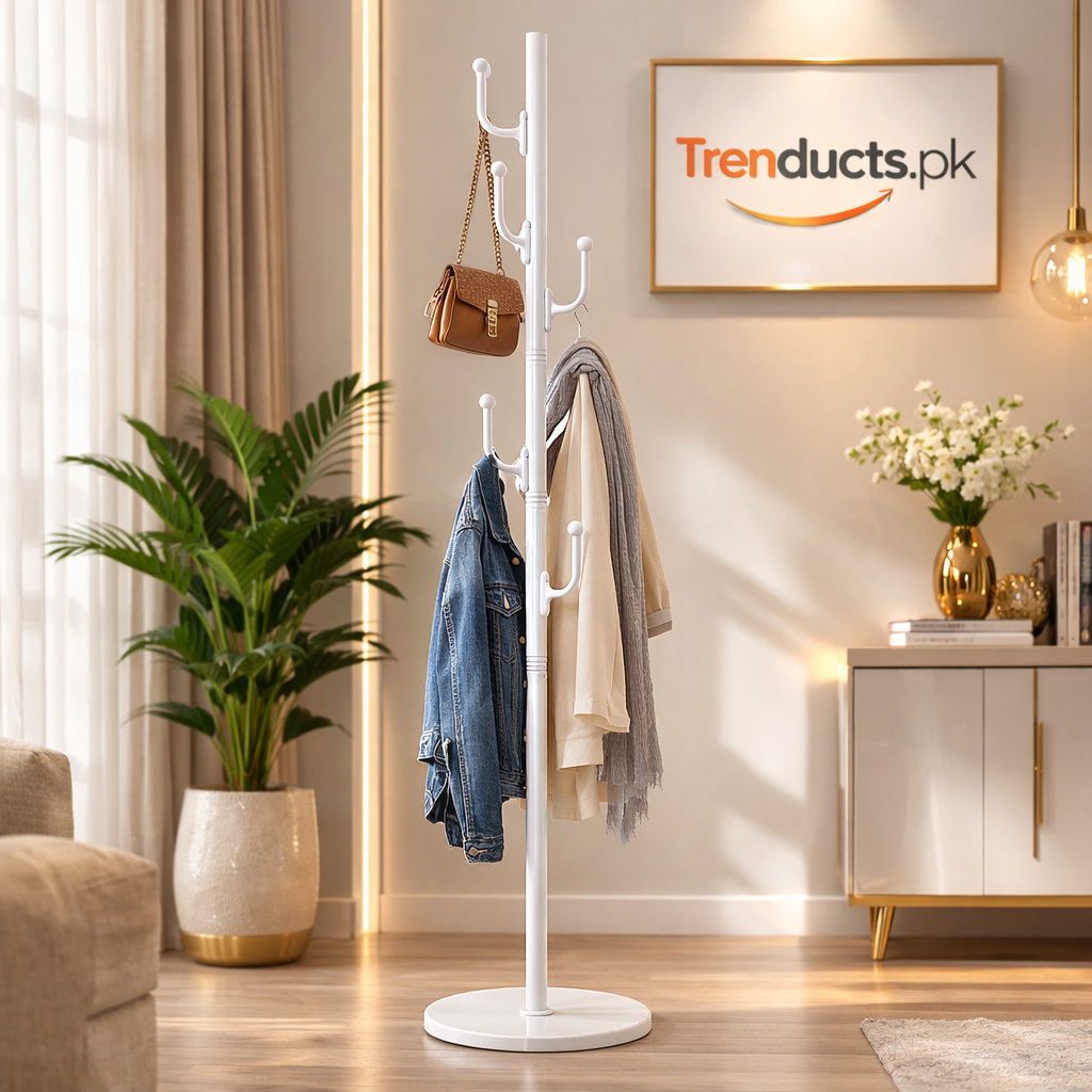 Multifunctional Circular Base Standing Clothes Rack – Heavy Duty