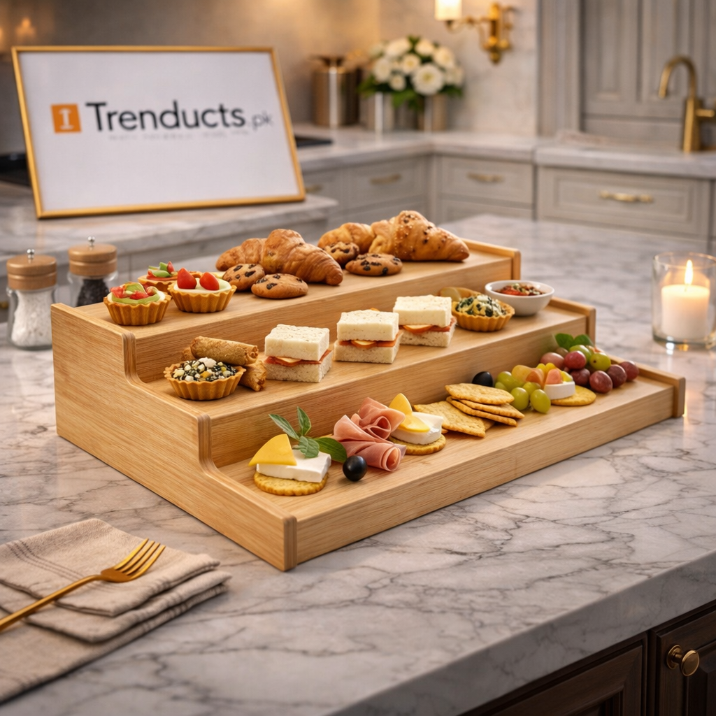 Premium 3-Tier Wooden Serving Stand – Elegant Dessert & Appetizer Display