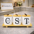 Modern Ceramic Canister Set – Tea, Coffee & Sugar Storage
