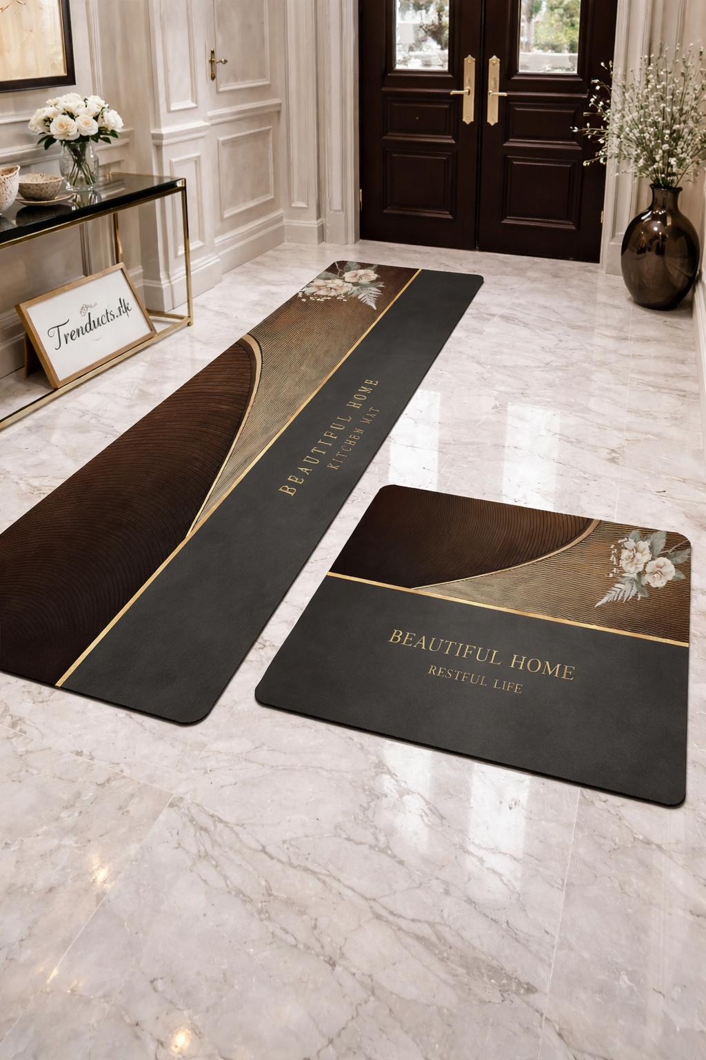 Premium 2-Piece Anti-Slip Runner Set – Large Waterproof Nappa Fabric Mats