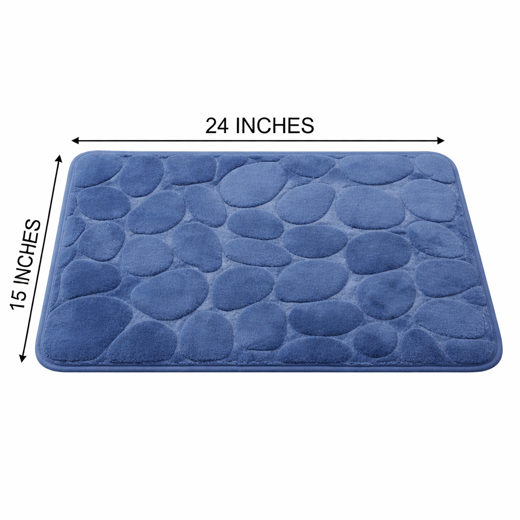 Premium Pebble Stone Embossed Bath Mat – Water Absorbent & Anti-Slip