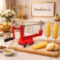 Professional Stainless Steel Spiral Potato Slicer – Manual Twisted Chip & Peeler Machine