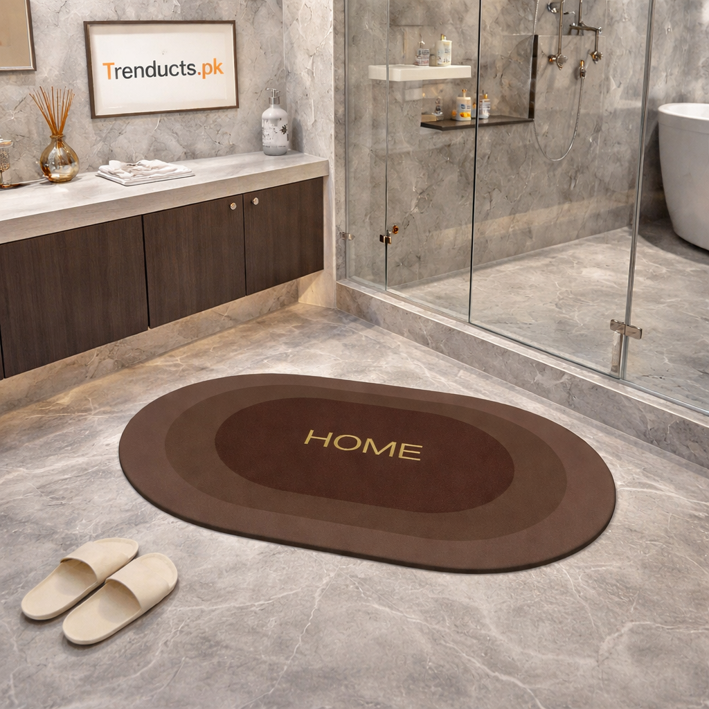 Super Absorbent Nappa Leather Bathroom Mat – Anti-Slip Quick-Dry Magic Floor Rug