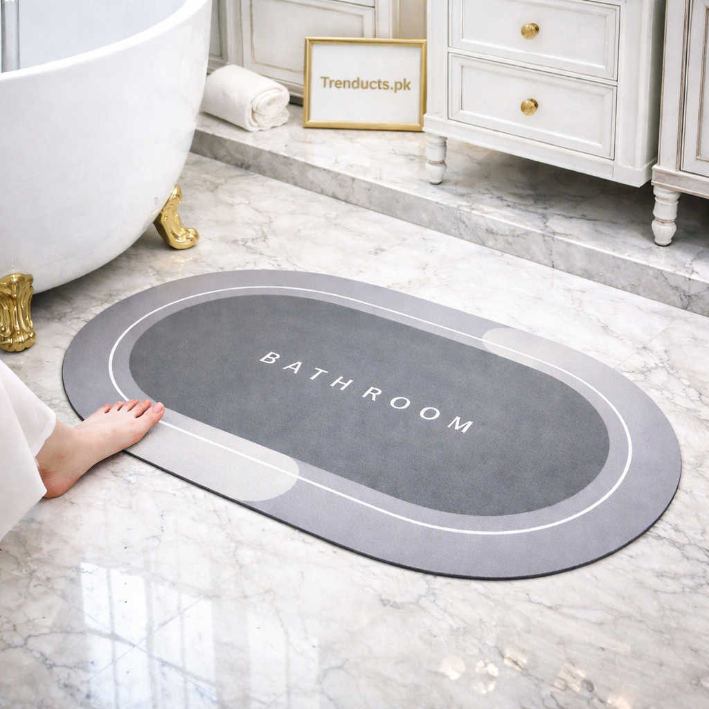 Super Absorbent Nappa Leather Bathroom Mat – Anti-Slip Quick-Dry Magic Floor Rug