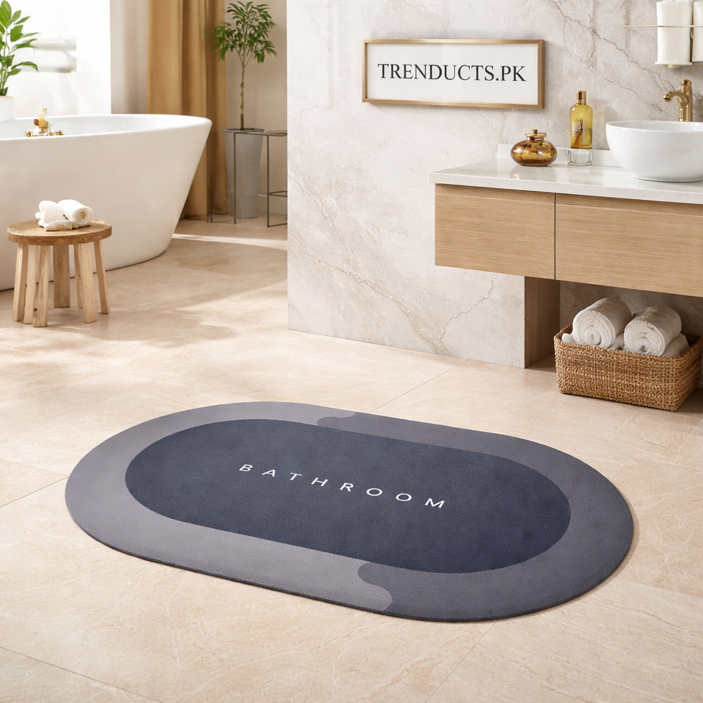 Super Absorbent Nappa Leather Bathroom Mat – Anti-Slip Quick-Dry Magic Floor Rug