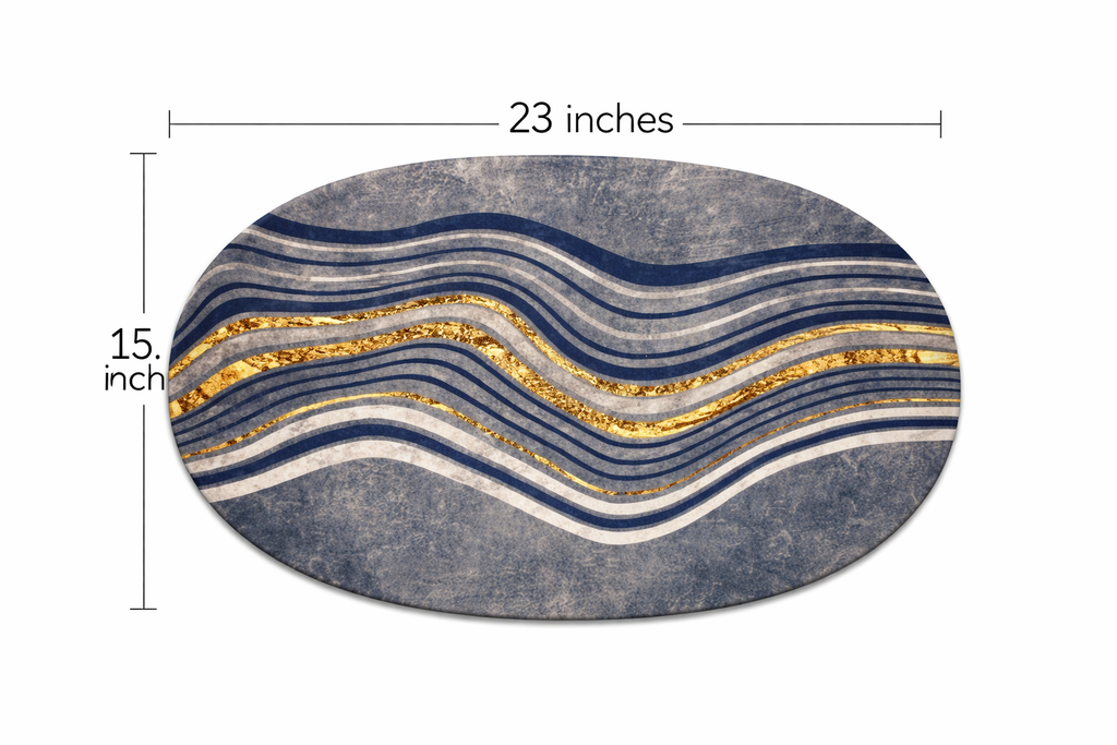 Luxury Oval Marble Pattern Bathroom Mat – Quick-Dry Super Absorbent Anti-Slip Rug