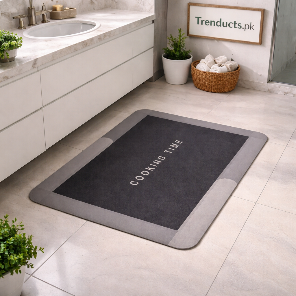 Square Bath & Kitchen Mat – Super Absorbent Quick-Dry Anti-Slip Floor Rug