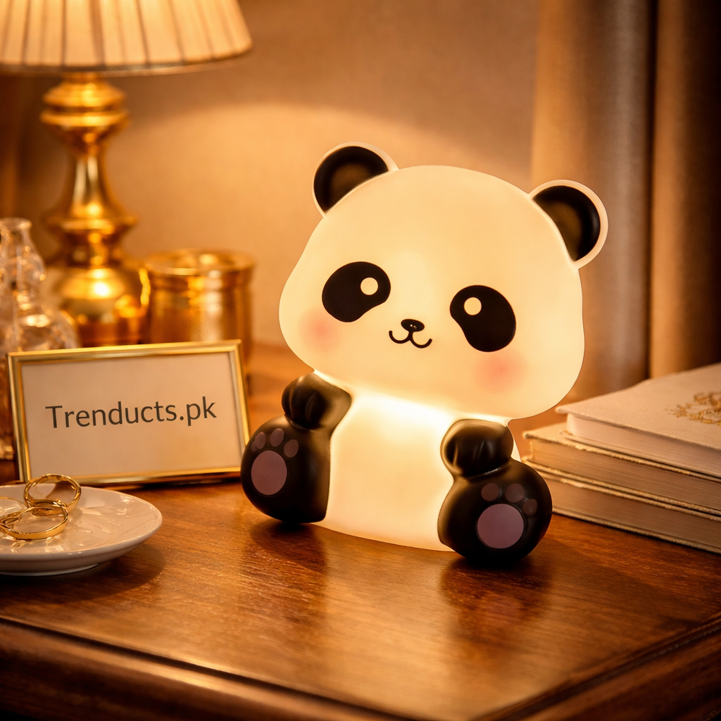 Mini Silicone Tapping Panda Light Lamp – Cute Portable Night Light