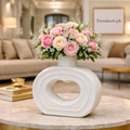 Modern Abstract White Hollow Ceramic Vase – Home Decor Accent