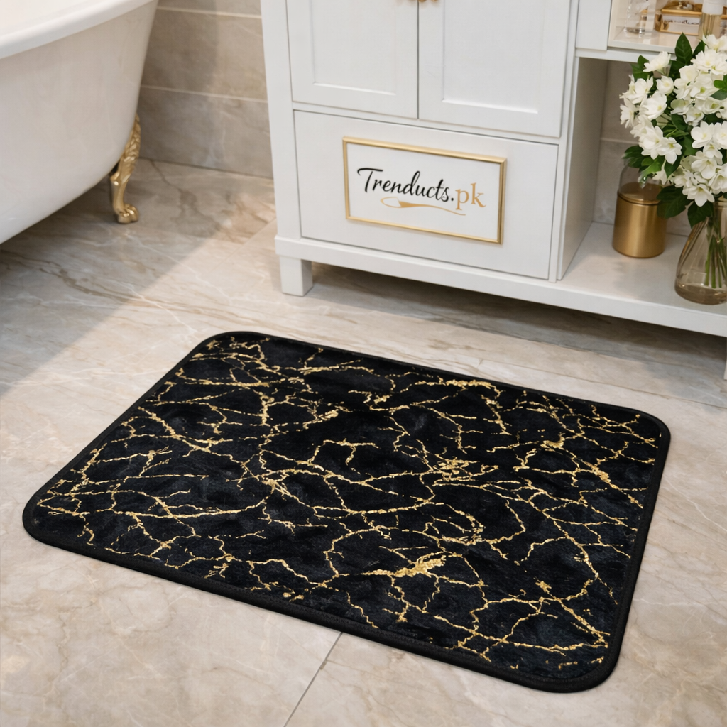 Golden Plush Luxurious Gold Stripe Mats