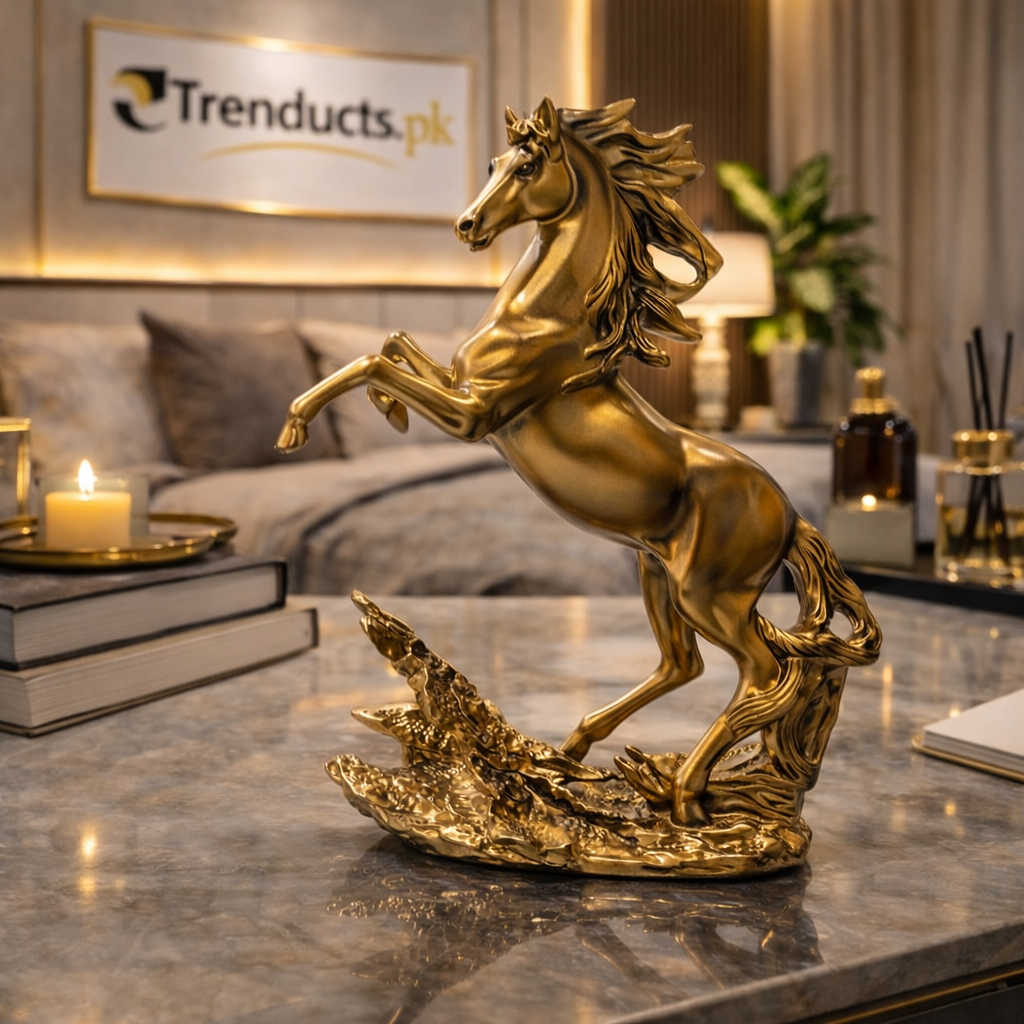 Gilded Gallop Royal Golden Horse Showpiece