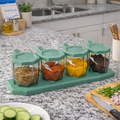 Royal Ford Diamond Design 4-Grid Masala Box with Spoons