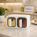Wall-Mounted 2-Compartment Spice Box & Space-Saving Kitchen Organizer
