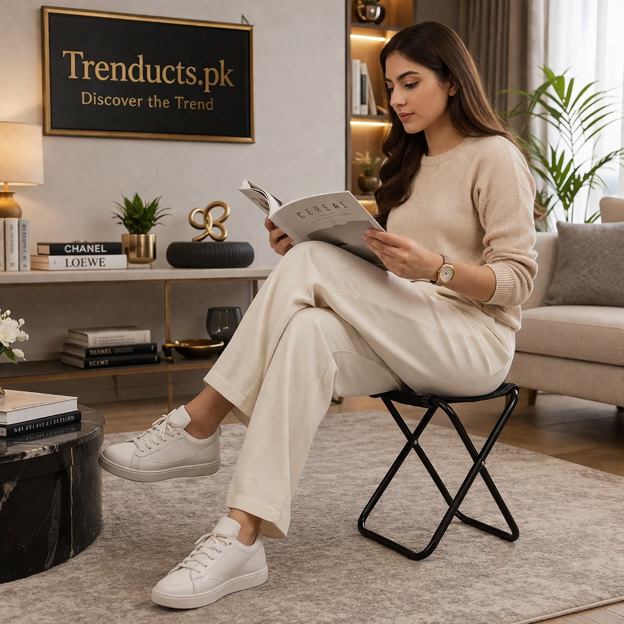 Portable Folding Lightweight Stool – Heavy Duty Steel Frame